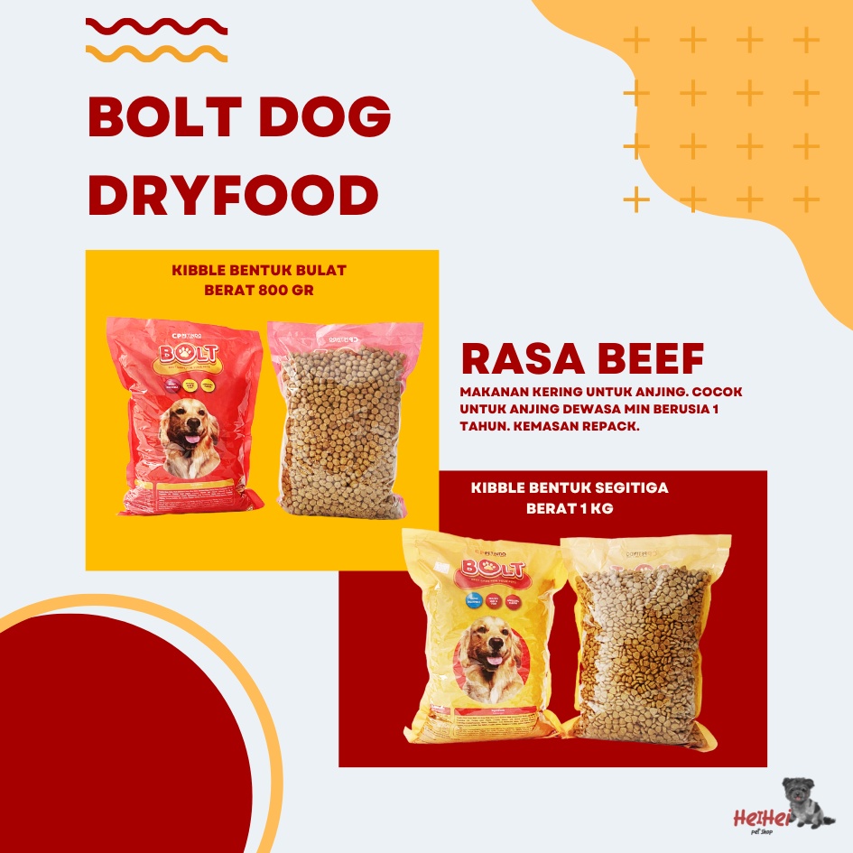 Bolt Dog Dryfood Repack 1 kg – Makanan Anjing Food Termurah 800 gr