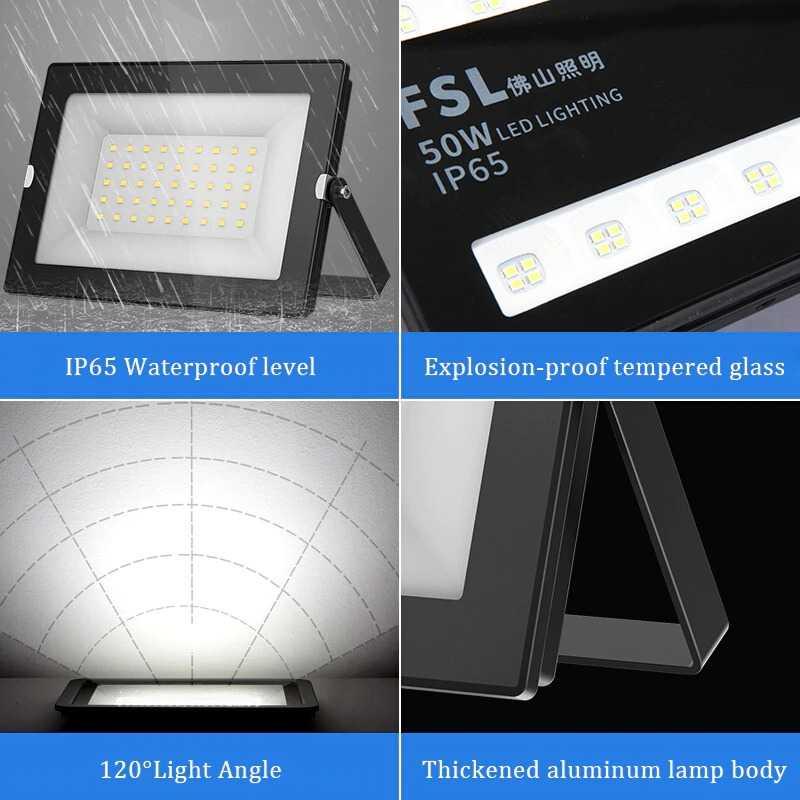 FSL Lampu Sorot LED Outdoor Floodlight IP65 Cool White 6500K 220V 30W - FZ58 - Black