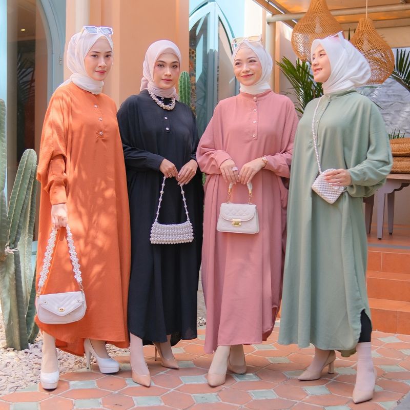 Gamis Muslim Syar'i Pesta Terbaru 2022 2023 Brukat Wanita Perempuan Dewasa Remaja Kekinian Terbaru 2
