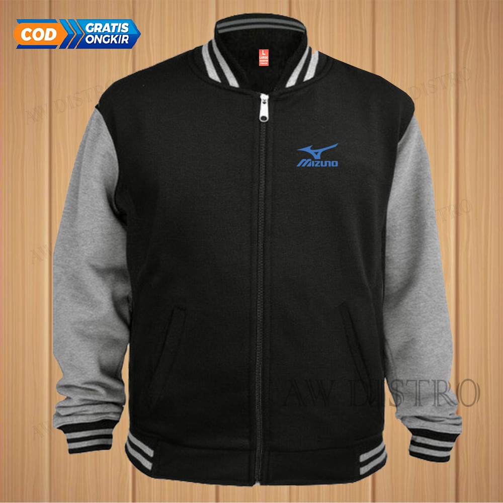 COD Jaket Baseball Varsity Distro MZN Text Sky Blue Premium Quality