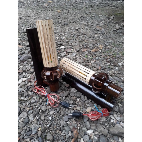 Lampu Tempel Bambu/Lampu Hiasan Dinding