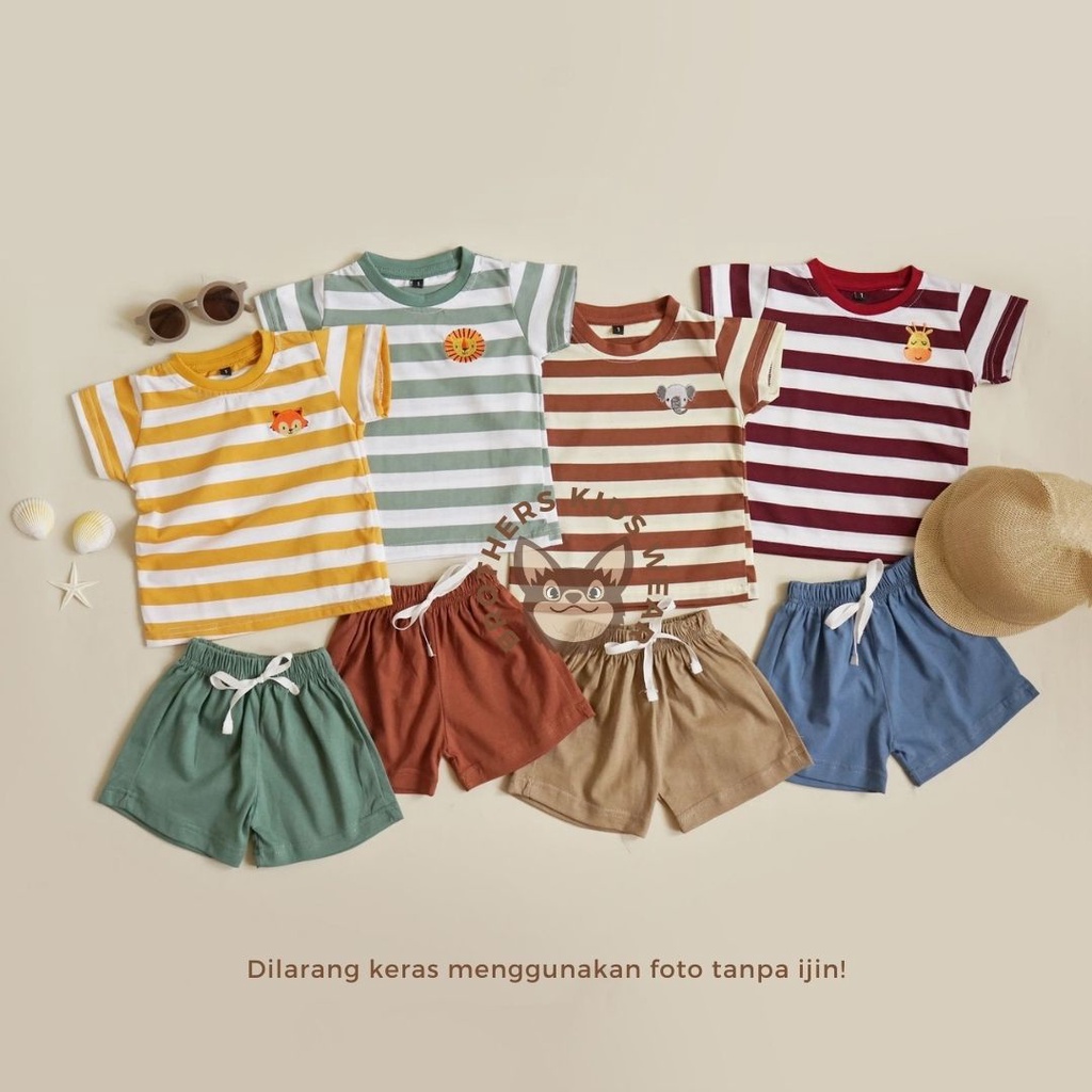 BROTHERS KIDS WEAR - OZORA STRIPE SET SHORT SET ANAK DAILY WEAR ANAK 1-5TH