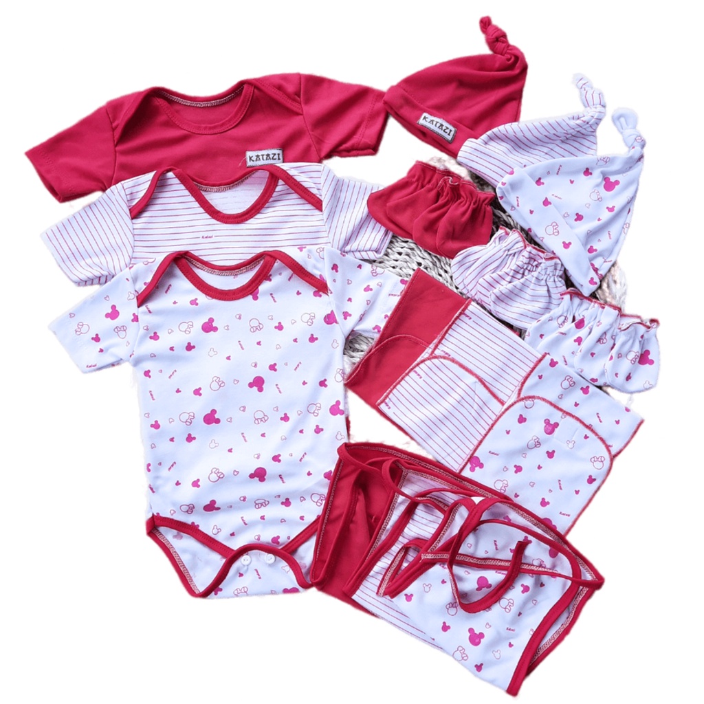 Seri Pink Fanta Paket 15 Pcs Jumper Set Bayi Baru Lahir Perempuan Lengkap Hemat