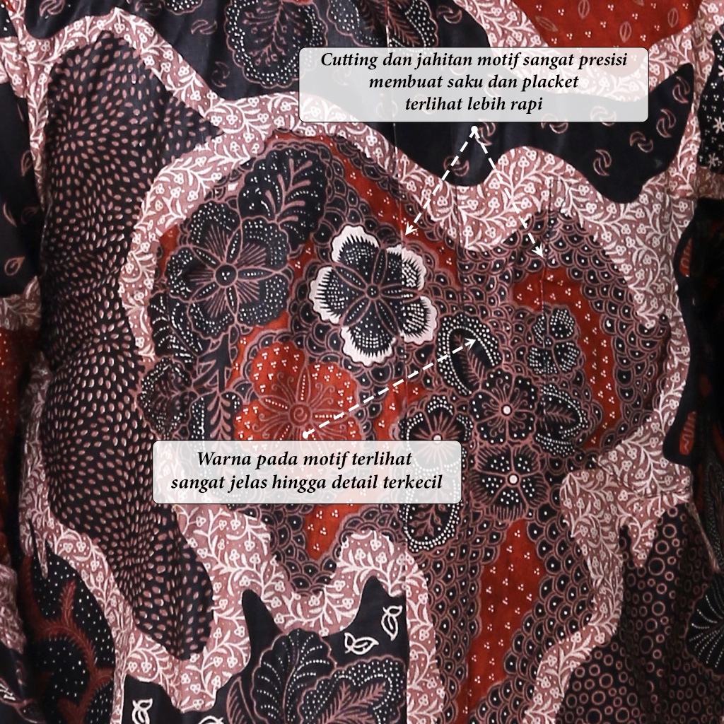 Batik Pria Lengan Panjang BATIK SAMUDERA HRB026 motif KERATONAN Kode 002 size M L XL XXL Reguler