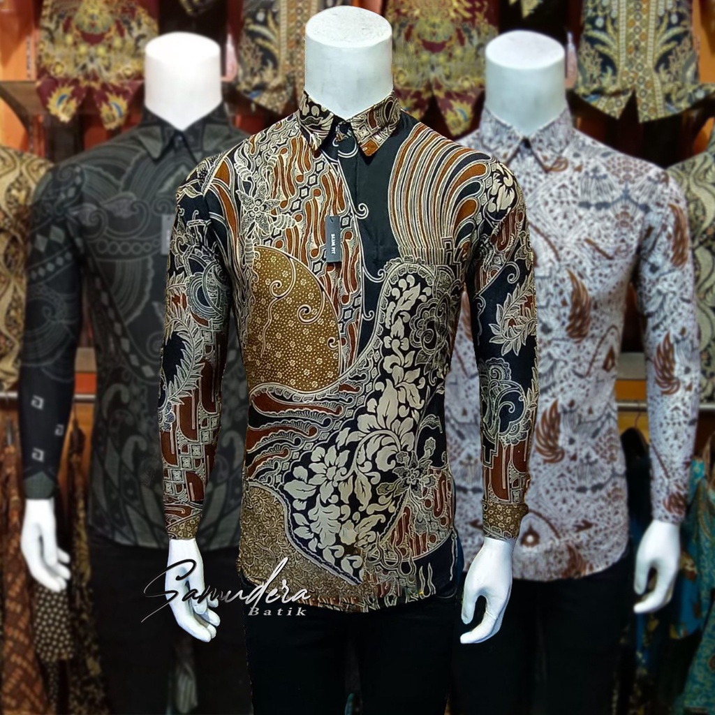 BEST SELLER MOTIF !!! Kemeja Batik Pria Lengan Panjang Size M L XL XXL