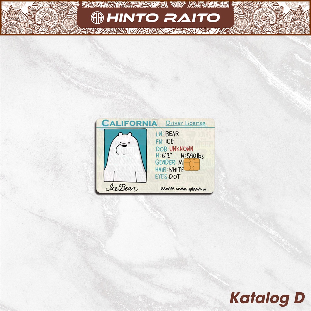 Stiker Kartu ATM SIM Ice Bear - Sticker Skin Card Vinyl Emoney Flazz