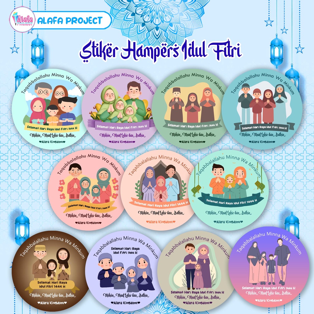 

AlafaProject 012-022 Stiker Hampers Lebaran Idul Fitri | Label Stiker Bulat Bingkisan Ramadhan