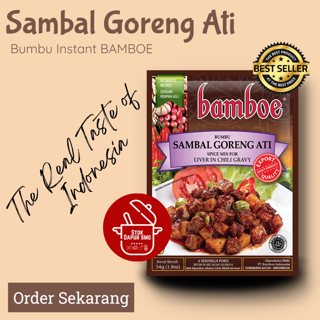 

BAMBOE Masakan Indonesia Bumbu Masak Instan Export Quality SAMBAL GORENG ATI 54gr