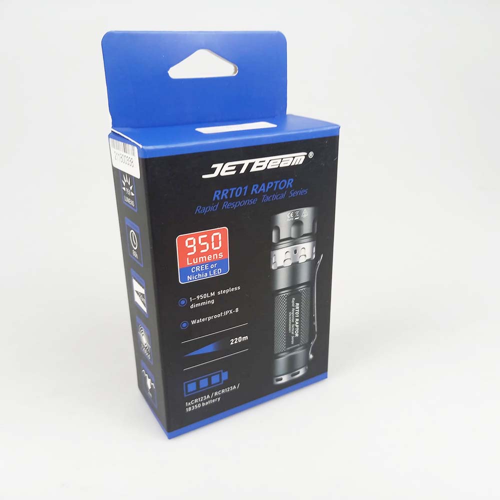 JETBeam Senter LED CREE XP-L or Nichia 219C 950 Lumens - RRT01 Raptor - Black