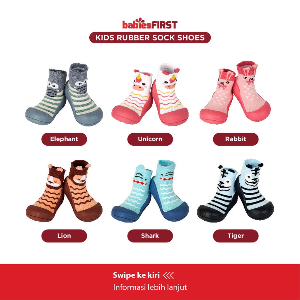 BabiesFrist Kids Rubber Sock Shoes BF70 - Prewalker Bayi Anti Selip / Sepatu Bayi (MOTIF RANDOM)