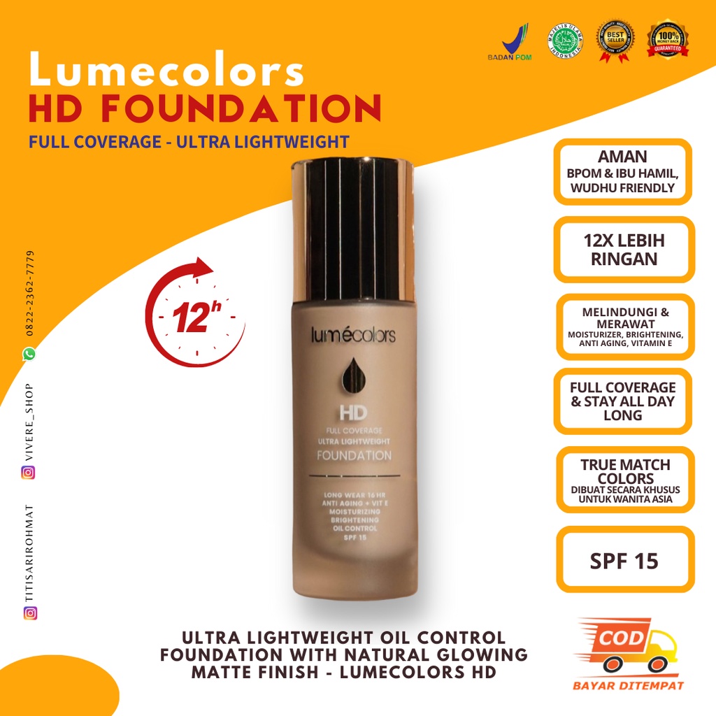 Lumecolors Foundation - Ultra Lightweight Oil Control Foundation with Natural Glowing Matte Finish -