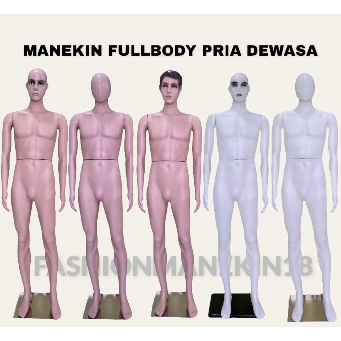 Terlaris Manekin Manekin Fullbody Pria Dan Wanita Dewasa Bening- 2 Model Kepala Manekin