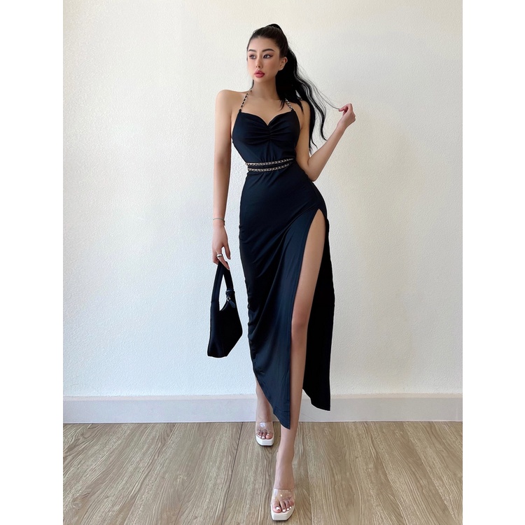 [Premium] Fashion Backless  Long Dress Club Bodycon  Dress 7457 S/M/L