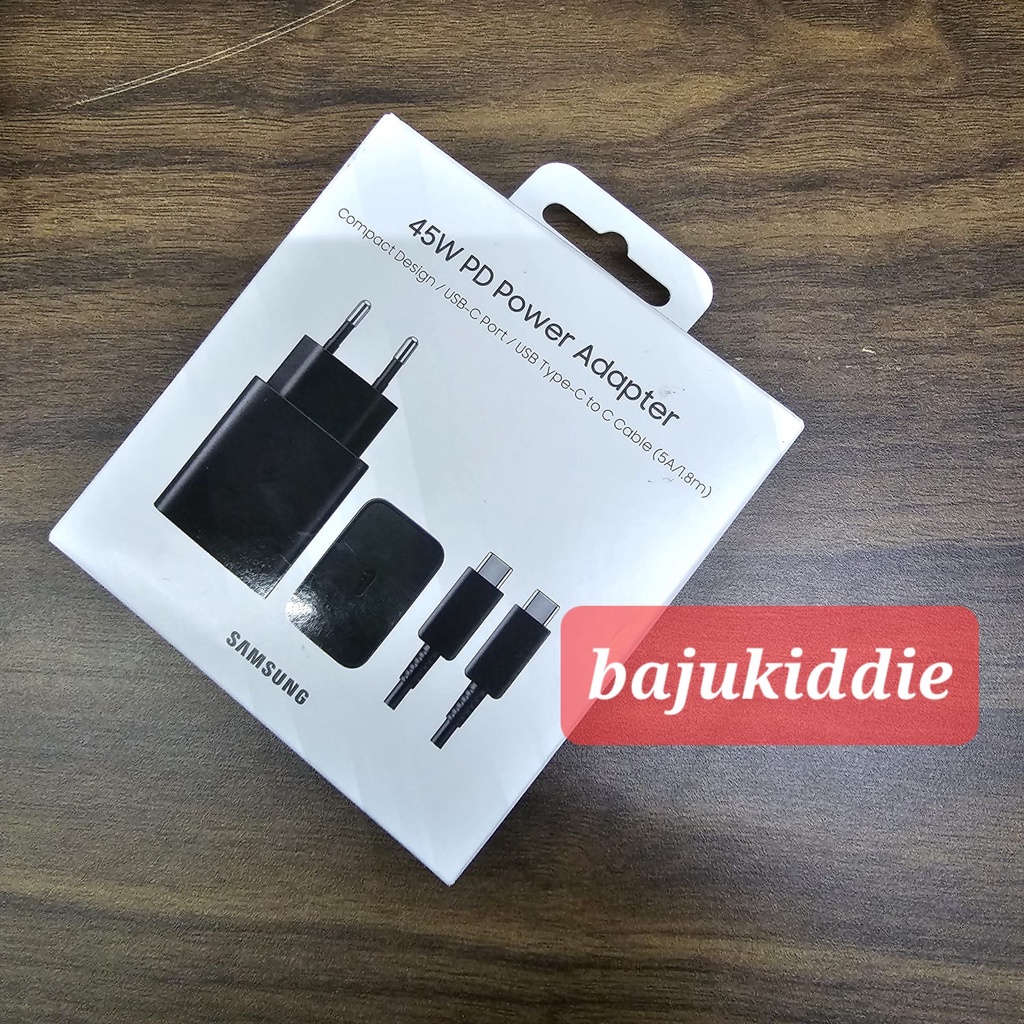 BAJUKIDDIE SAMSUNG SUPER FAST CHARGING 2.0 45W CHARGER TERMASUK KABEL TYPE C 1.8M ORIGINAL ASLI