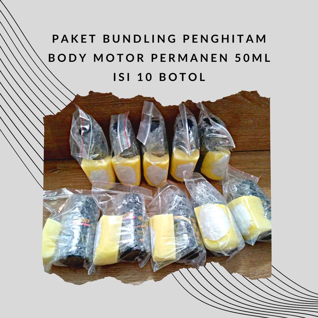 PAKET PENGHITAM BODY MOTOR PERMANEN 50 ML ISI 10 PCS