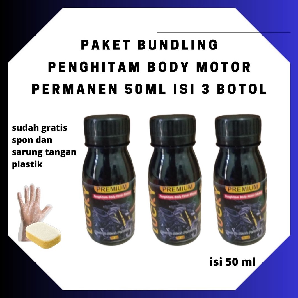 PAKET BUNDLING PENGHITAM BODY MOTOR PERMANEN 50ML ISI 3 PCS