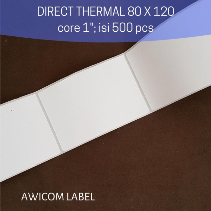 

Terlaris Label Barcode Direct Sticker Thermal 80X120 80 X 120 500 Pcs