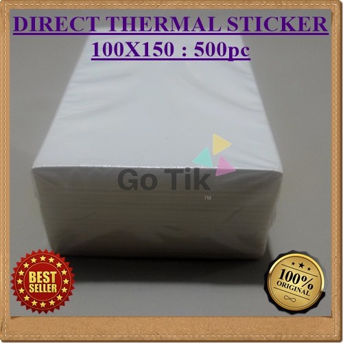 

Terlaris Kertas Label Print Stiker Direct Thermal 100X150 Isi 500 Pcs/Lembar