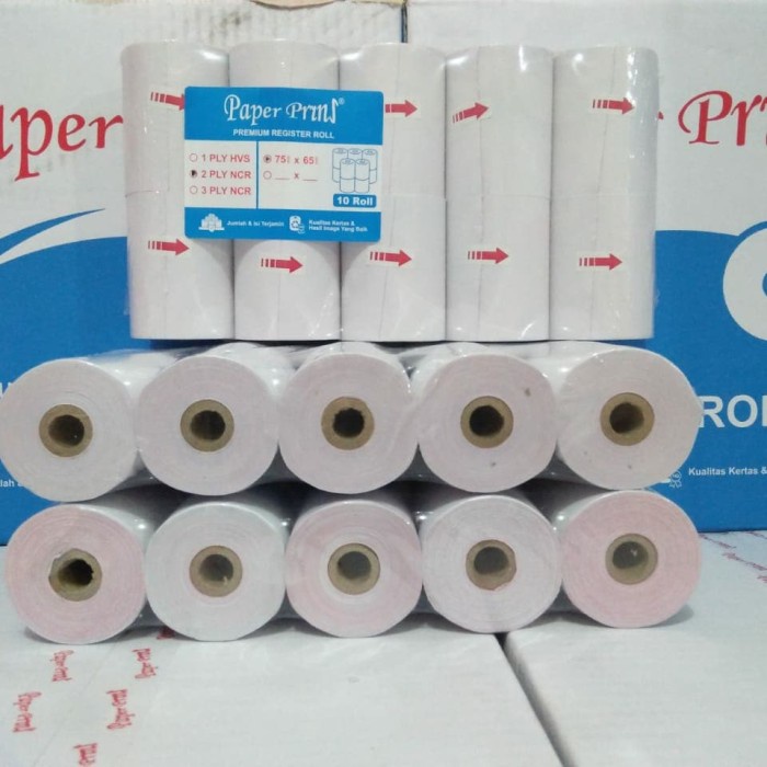 

Terlaris Kertas Struk Register Roll 75 X 65 - 2 Ply By