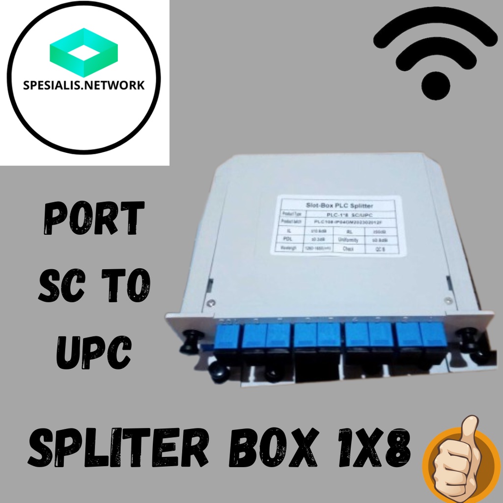 Passive Splitter PLC BOX FO 1:8 SC UPC Fiber Optik Pasif Spliter FO