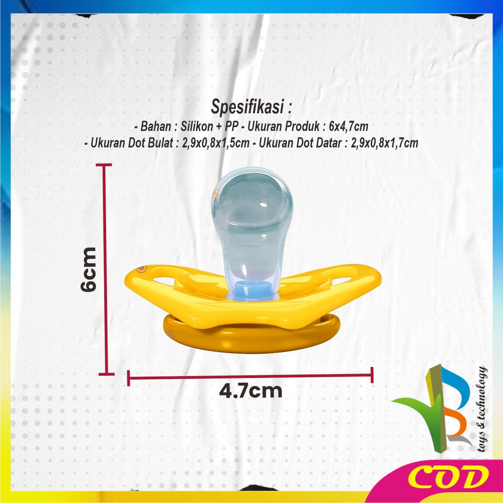 RB-C825 Empeng Dot Bayi Bulat Silicone Dengan Penutup Anti Debu BPA FREE / Kompeng Bayi Datar Baby Pacifier Empeng Gepeng Anak Bayi Import