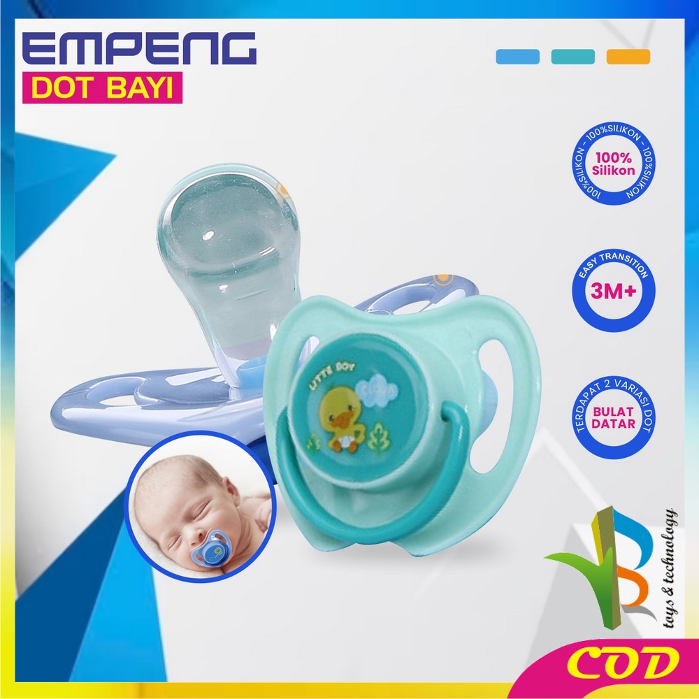 RB-C825 Empeng Dot Bayi Bulat Silicone Dengan Penutup Anti Debu BPA FREE / Kompeng Bayi Datar Baby Pacifier Empeng Gepeng Anak Bayi Import