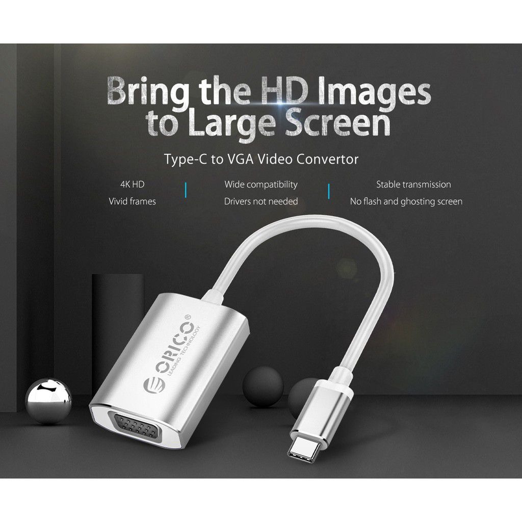 Adapter ORICO XC-102 Type-C to VGA Adaptor Konverter Vidio Cable