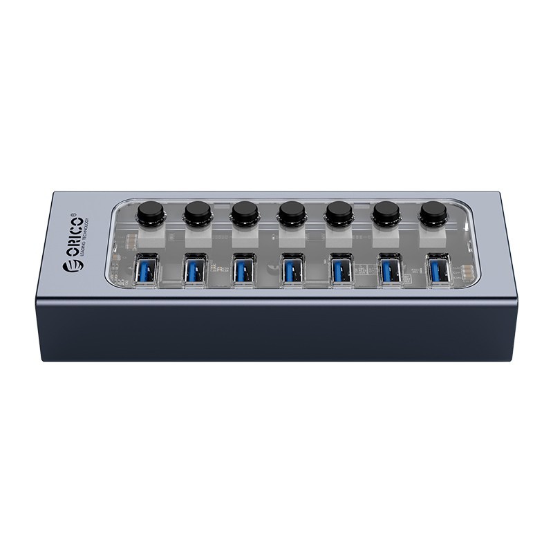 USB HUB ORICO AT2U3-7AB Multi-Port 3.0 7in1 On Off Individual Switches