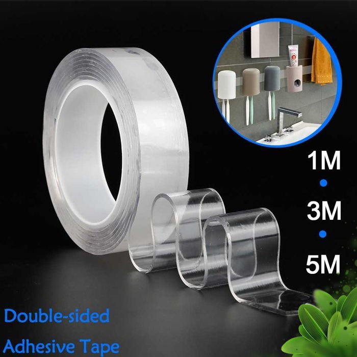 

[COD] Selotip Bolak-balik Transparan Tempel Glue Double Tape Perekat No Trace Washable Sticker Clear Solasi Bening Besar Kecil Doble Tip Kuat Isolasi 2 Sisi Rekat Tempel