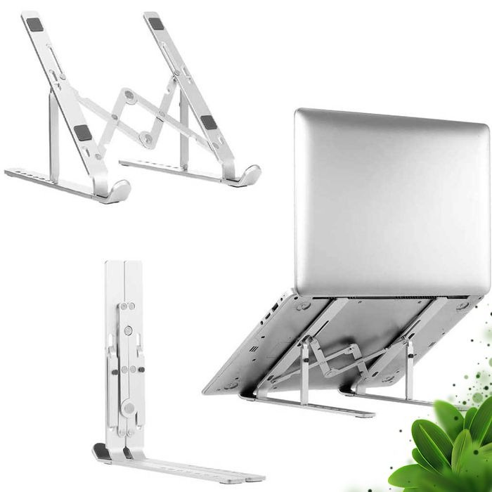 [COD] Meja Notebook Laptop Stand Riser Lipat Aluminium Besi ABS Kuat Foldable Adjustable 7 Level Hol