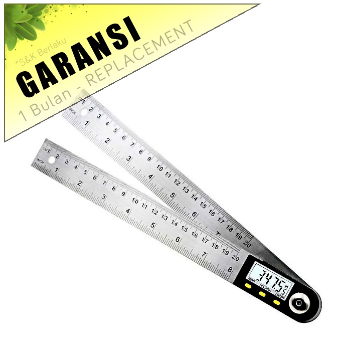 

[COD] Penggaris Digital LCD Inclinometer Goniometer Angle Display Ruler Alat Kantor 200mm 20cm Stainless Steel Garisan Pengukur Derajat Sudut Layar Angka