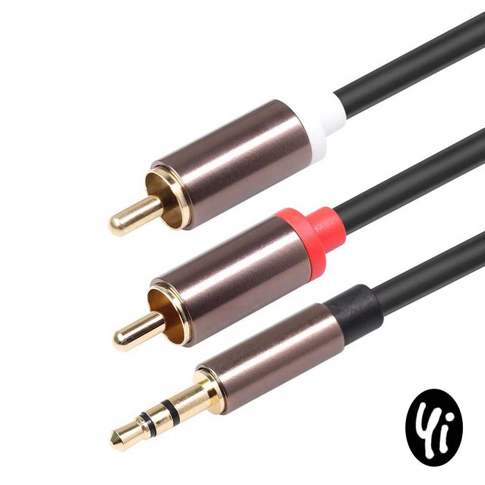 [COD] Kabel AUX 3.5mm ke 2 RCA 1 Meter Audio Cable untuk Speaker Amplifier dan TV