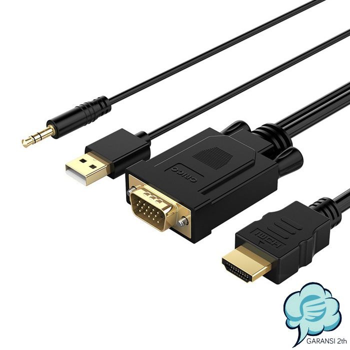 Adaptor Kabel Orico Xd-Vath-10 VGA to HDMI Adapter Audio USB Power