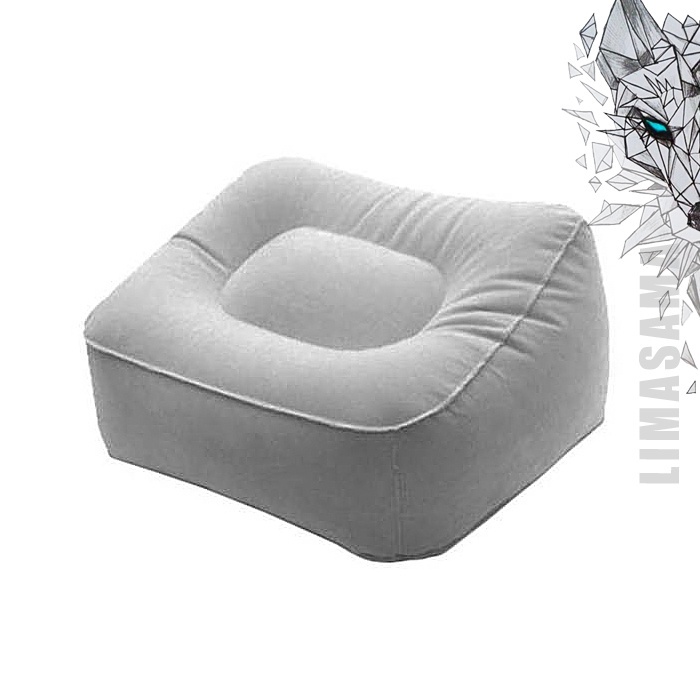 Bantal Udara Angin Tiup Lipat Mini Travel Air Relaxing Feet Pillow Inflatable Leher Kepala Kaki Mini