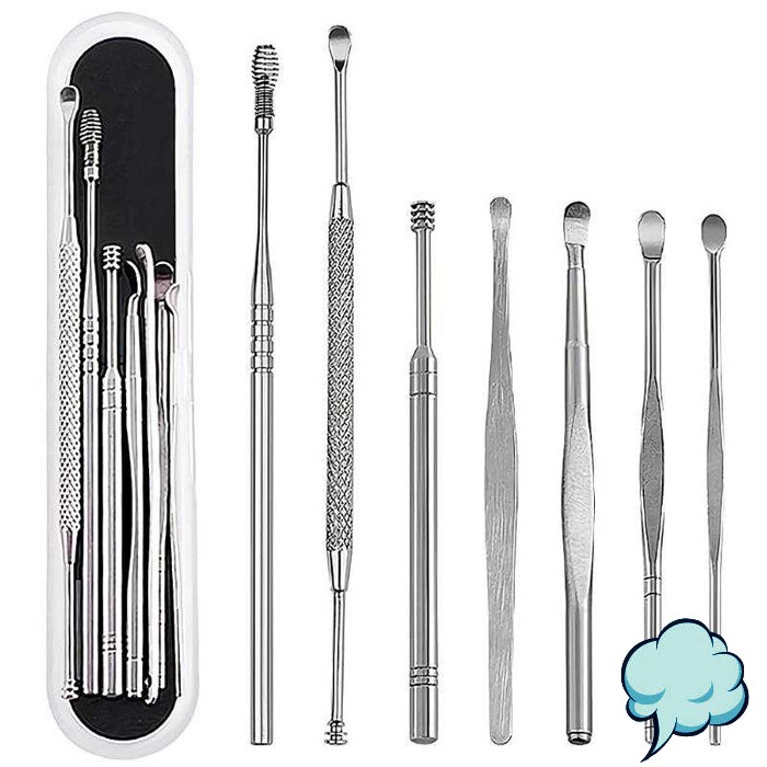 Korek Kuping Set Alat Pembersih Kotoran Telinga Ear Wax Cleaner Picker Stainless Steel 7 PCS 10pcs 6pcs Lengkap Bersih