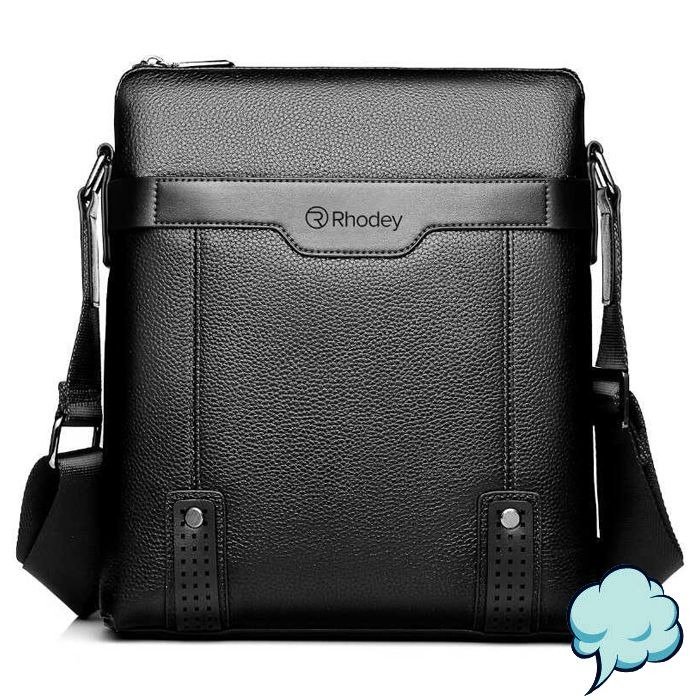 Slingbag Kulit Rhodey Tas Selempang Pria Kantor Messenger Bag PU Leather Premium Quality Zipper