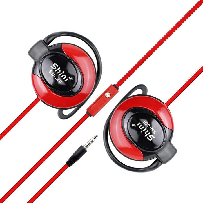 Headphone Shini Earhook Clip-on Sporty Headset Audio 35mm Earphone Player Smartphone Universal