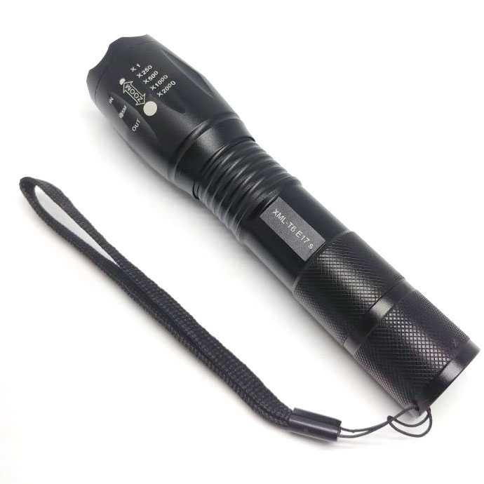E17s E17 Senter Kecil LED Cree XM-L T6 3800 8000 2000 Lumens Modes Mini Flashlight Battery Powered Charger Rechargerable Hitam Lamp Penerangan Cahaya Pencahayaan Kecil Outdoor Tentara Portable