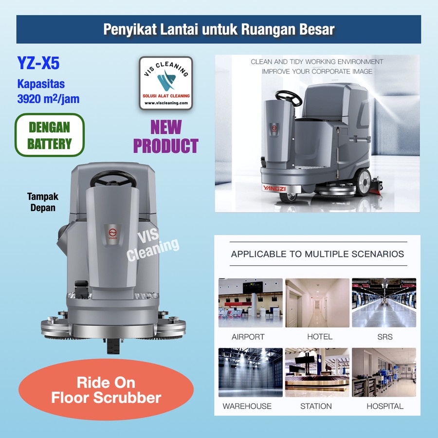 Ride On Floor Scrubber YZ-X5 Battery (Mesin Sikat Lantai)