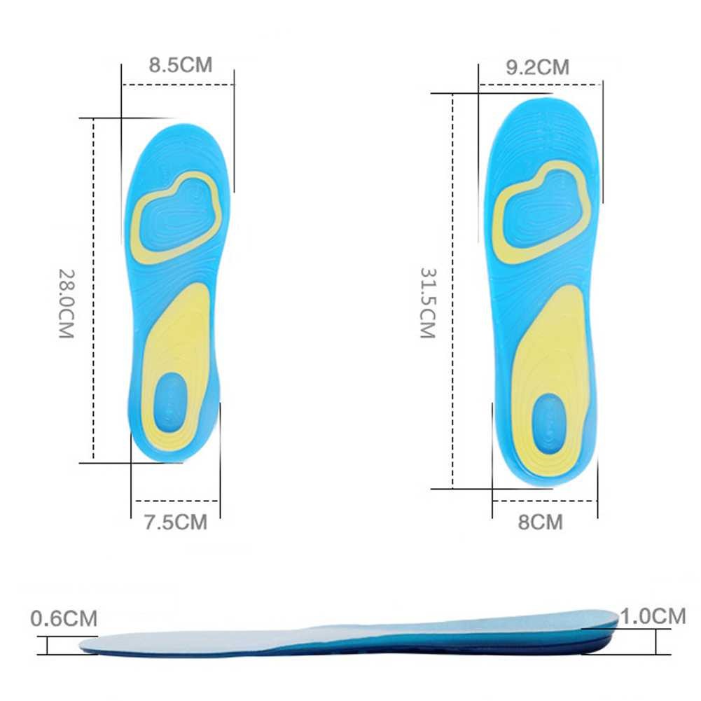 [COD] Sol Sepatu GelActiv Silikon Alas Kaki Sepatu Sport Shock Absorb Insole Silicone Gel Olahraga Biru