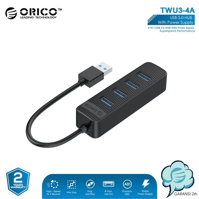 ORICO USB HUB Device 4 Port 3.0 Power Supply Original - TWU3-4A