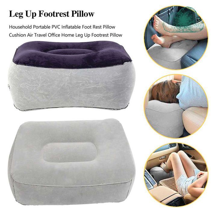 Bantal Angin Udara Buffer Kaki Portable Travel PVC Inflatable Relaxing Pillow Istirahat Perjalanan Piknik Kerja Footrest