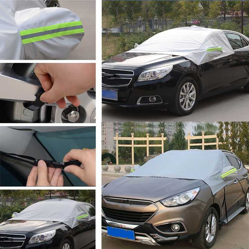 Car Windshield Cover Kover Penutup Kaca Depan Mobil Dilengkapi Reflective Warning Universal