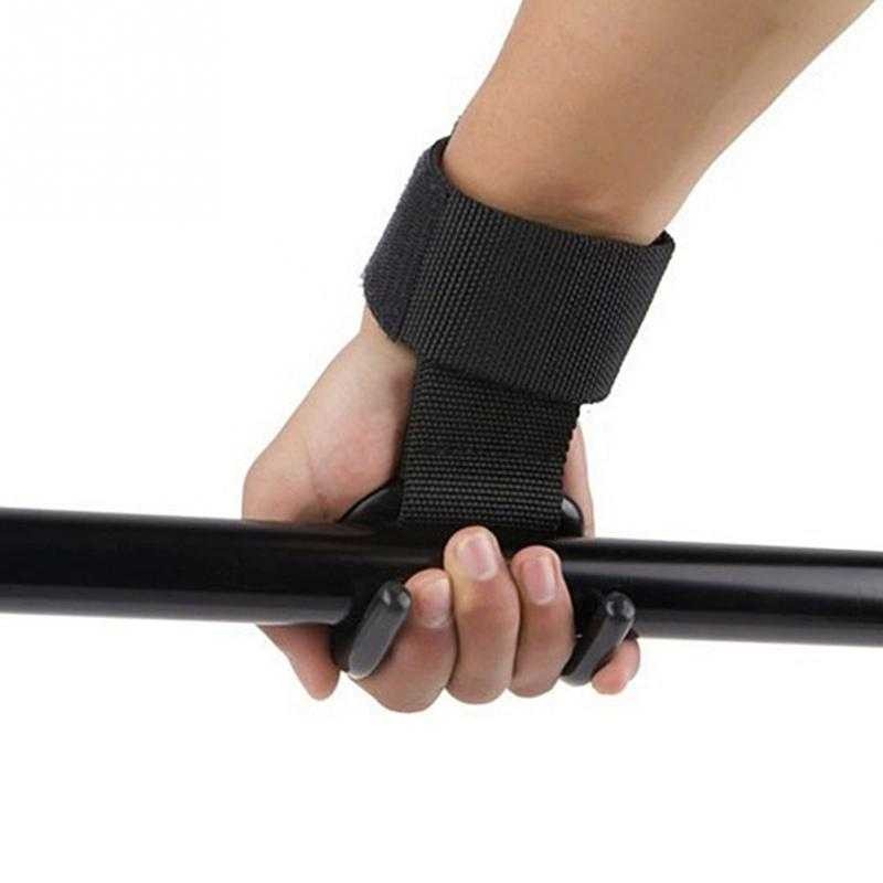 Strap Tangan Angkat Beban Adjustable Hook Grip Strength Training Dilengkapi Besi Pengait Wrist Strap