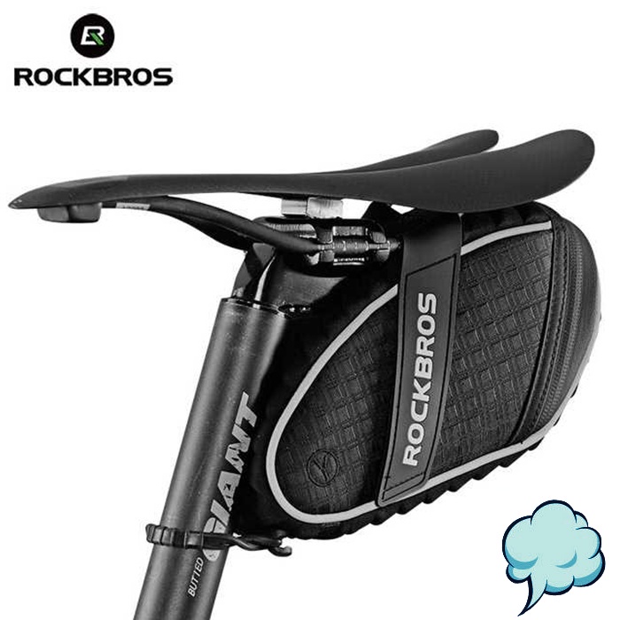 Tas Sepeda Olahraga Anti Air Waterproof Bike Bicycle Saddle Rear Bag Pouch Storage Hitam Waterproof Holder Botol Minum Tempat Wadah