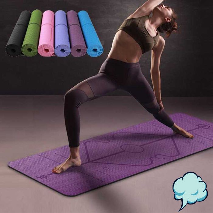 Alas Karpet Pilates Yoga Senam Hamil Sporty Anti Slip TPE Material 6mm Matras Olahraga Soft Nyaman Lentur Mat Panjang Warna
