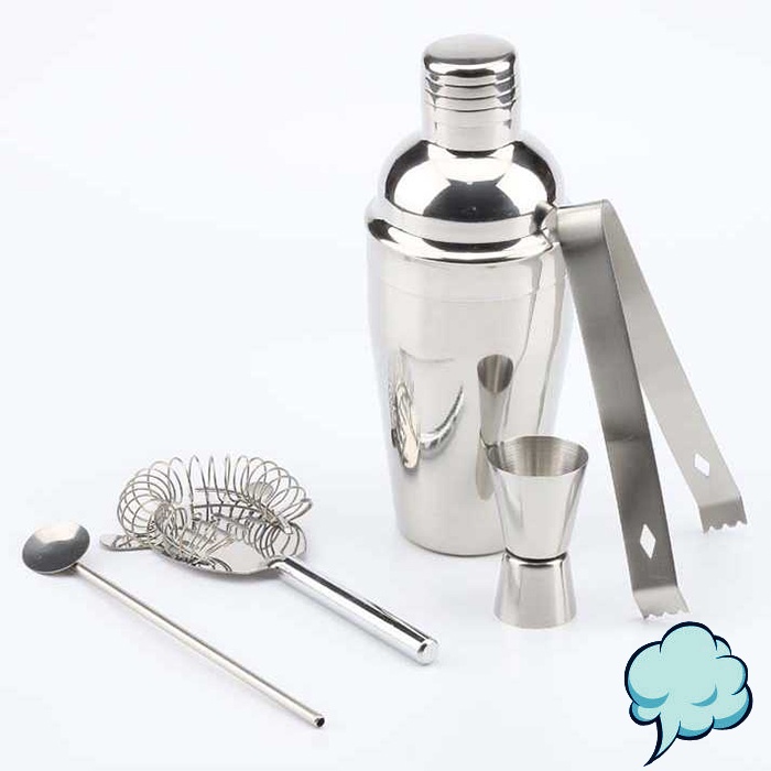 Bartender Drink Bar Set Cocktail Shaker Stainless Steel Material 5 Pcs 5in1 High Quality