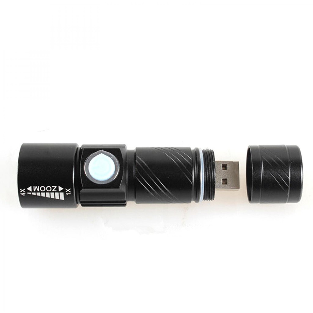 Senter LED Mini USB Rechargeable Flashlight Q5 LED 2000 Lumens Praktis Electric Light