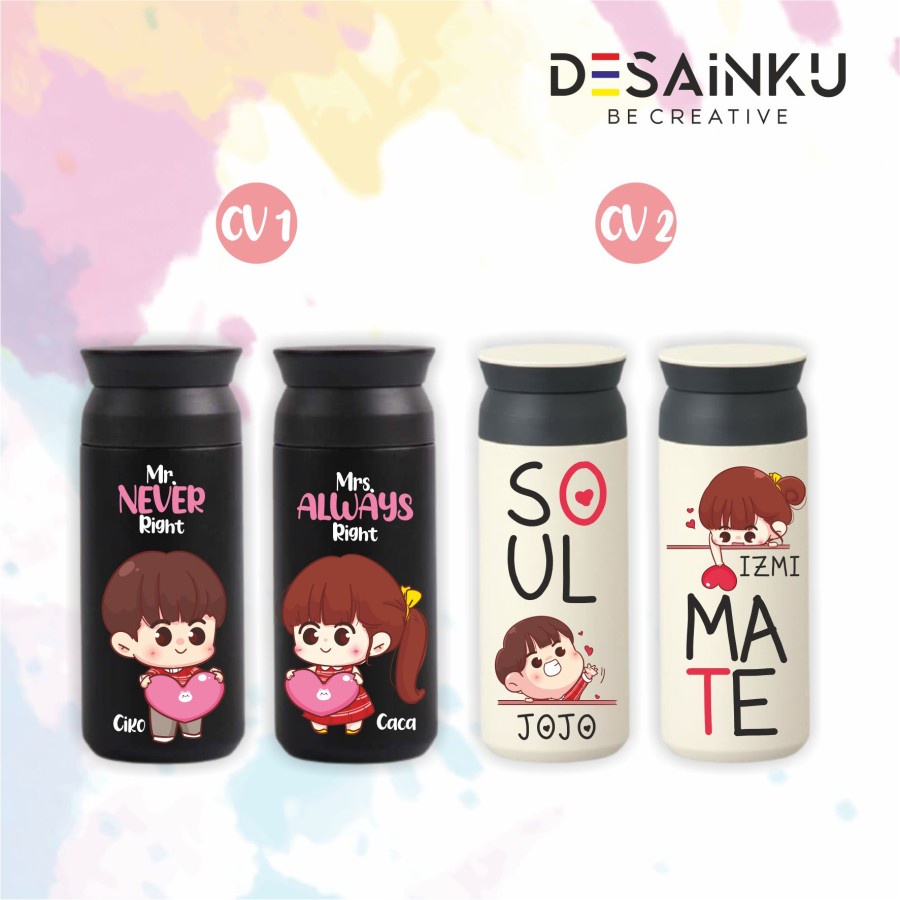 VALENTINE!!! Tumbler Couple Desain Bisa Custom - Print UV