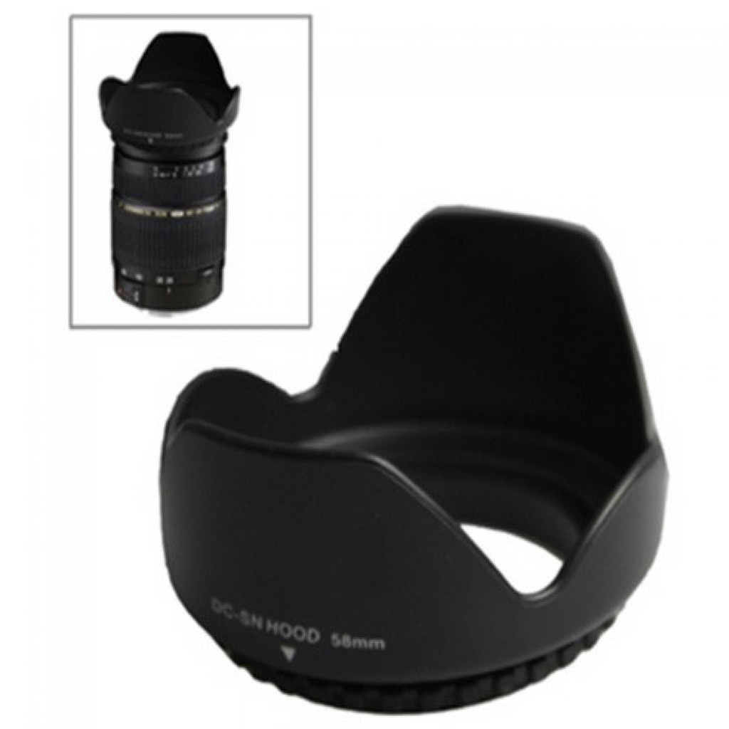 Lens Hood Cameras 58mm Petal Shape Screw Mount Shade Tudung Lensa IF Kamera DSLR Universal